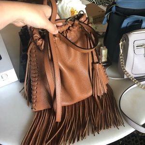 Rebecca Minkoff Fringe Bucket Crossbody Hobo bag